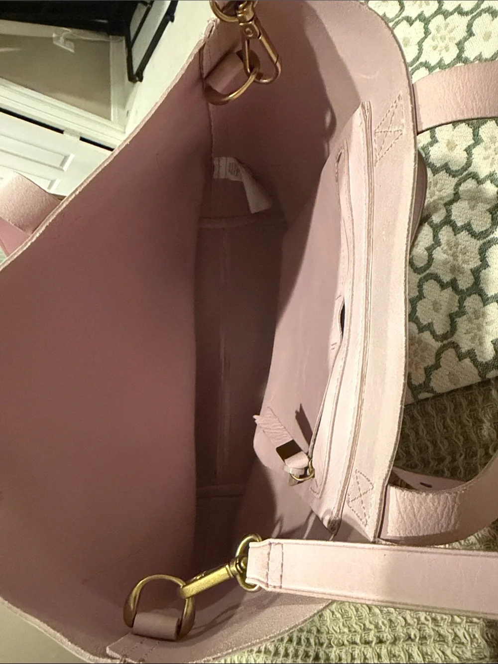 Madewell Leather Tote Bag in Dusty Rose